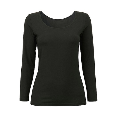 WOMEN ヒートテックUネックT（8分袖）