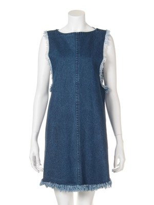 デニムフリンジワンピース