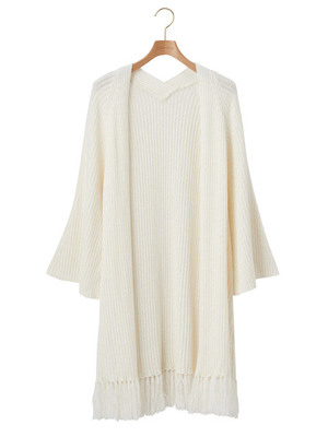 フリンジニットガウン