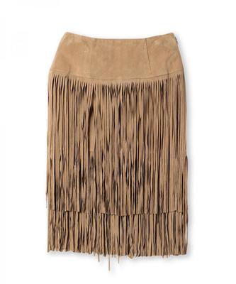 スウェードフリンジタイトスカート