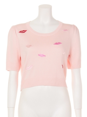Honey mi Honey (ハニーミーハニー)  lip knit tops