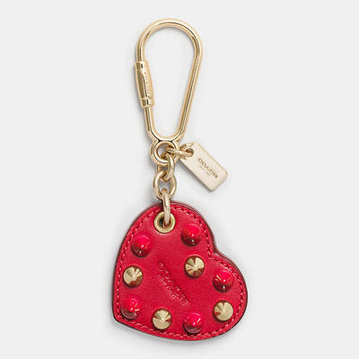 エンベリッシュド レザー ハート バッグ チャーム