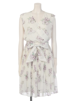 オリジナル油絵フラワー柄ワンピ