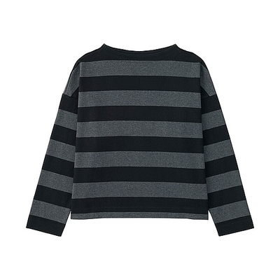 ボーダーモックネックT（9分袖）