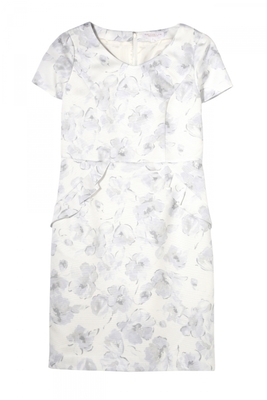 ドローイングフラワープリントワンピース