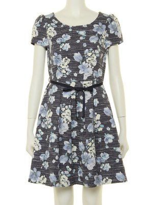 ツイードフラワーワンピース