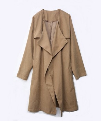 ドレープ衿ロングコート