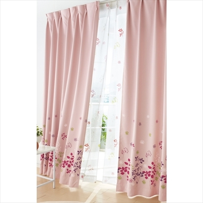 リーフ柄・遮光カーテン