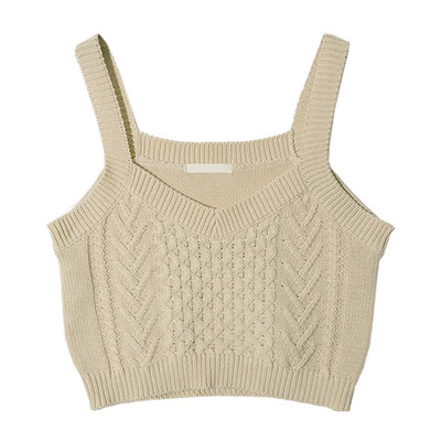 ミックス編みニットビスチェ