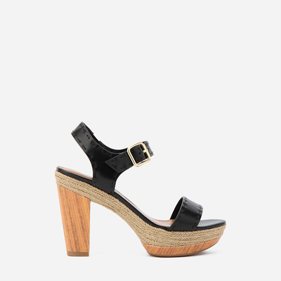 ステッチディテールプラットフォームサンダル