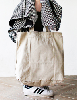 ソリッドカラースクエア2WAYトートバッグ・全2色・a47590