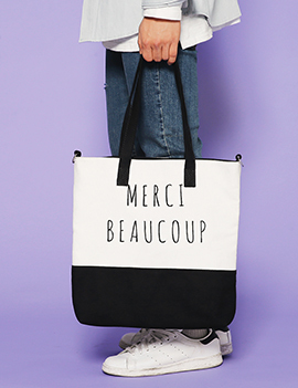 英ロゴポイントツートーン2WAYトートバッグ・全1色・n48774