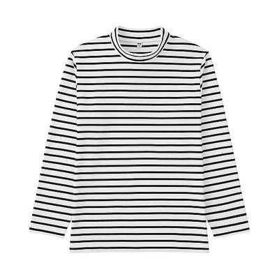 MEN ウォッシュボーダーハイネックT(長袖)