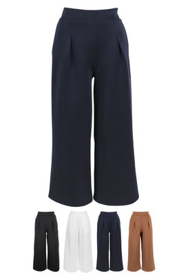 タックプリーツダイバーワイドパンツ/ガウチョ/セットアップ