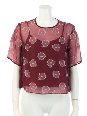 [Balcony and Bed]花柄カットジャガードブラウス