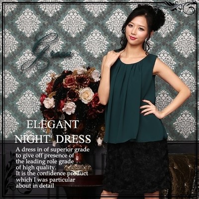 バックリボン風レイヤードミニパーティードレス