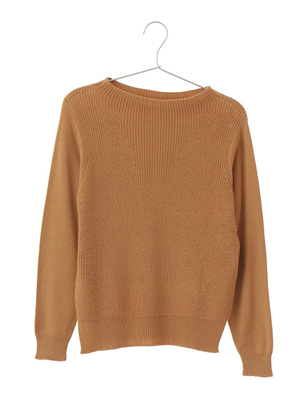 片畦ボトルネックニットプルオーバー