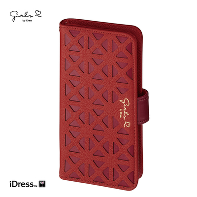 ...おっと違うわ，便利な機能満載のGIRLSi（ガールズアイ）手帳型マルチケース！パンチング （レッド×ダークレッド） SMC-C19 [各種スマートフォン用]