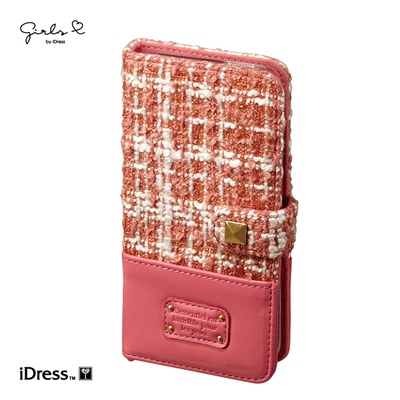 大人女子にぴったりなGIRLSi（ガールズアイ）手帳型iPhoneケース！ツイード （コーラル） i6S-GI04 [iPhone 6s/6用]