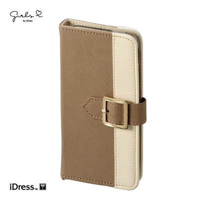 大人女子にぴったりなGIRLSi（ガールズアイ）手帳型iPhoneケース！バイカラー （ベージュ×アイボリー） i6S-GI07 [iPhone 6s/6用]