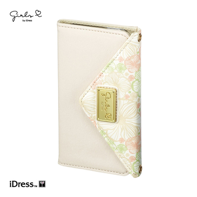 大人女子にぴったりなGIRLSi（ガールズアイ）三つ折手帳型iPhoneケース！ショルダーストラップ付 （ベージュ） i6S-GI09 [iPhone 6s/6用]