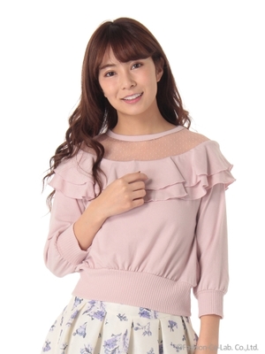 シースルーラッフルトップス