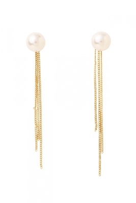 ラインチェーンパールピアス