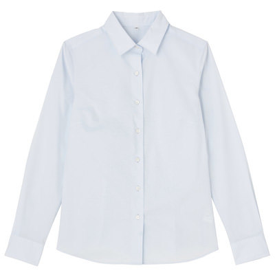 オーガニックコットン混ストレッチブロード長袖シャツ