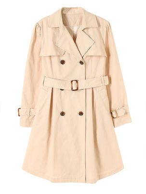 パフスリーブフレアトレンチコート