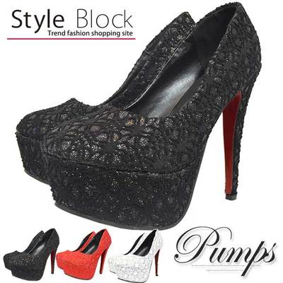 前厚レースラウンドトゥパンプス