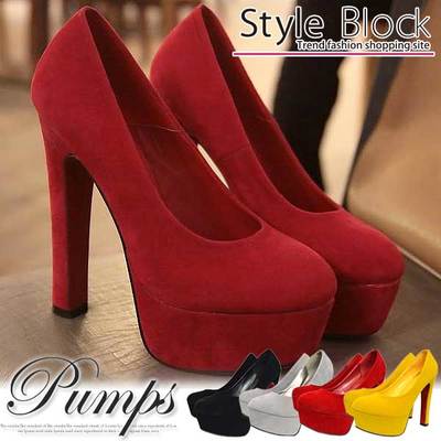 前厚ストーム美脚スウェードパンプス