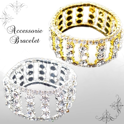 大玉ストーンキラキラビジューパーティーブレスレット