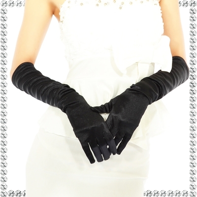 定番シンプルサテンロンググローブ