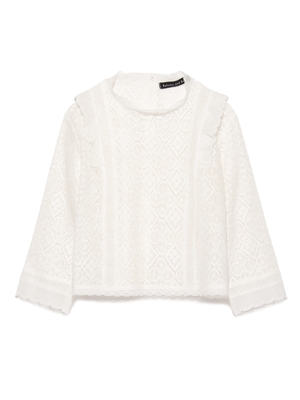 [Balcony and Bed]スタンドカラーレースブラウス