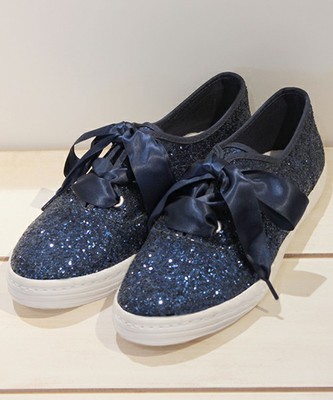 レースアップグリッタースニーカー