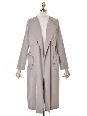 ロージー ノーカラーロングトレンチ