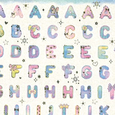 文字シール 水彩×アルファベット