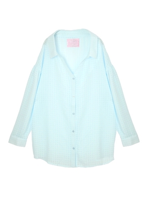 BUBBLES （バブルス）  シースルーギンガムシャツ