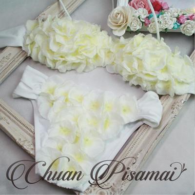 ハンドメイドフラワービキニ ホワイト