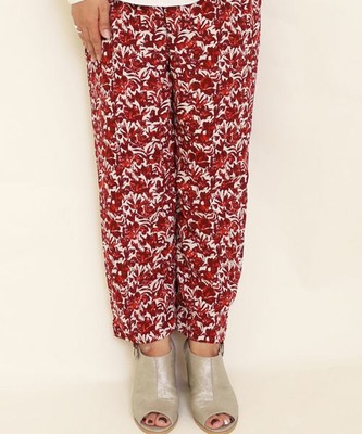 【Omekashi】フラワーリーフイージーパンツ