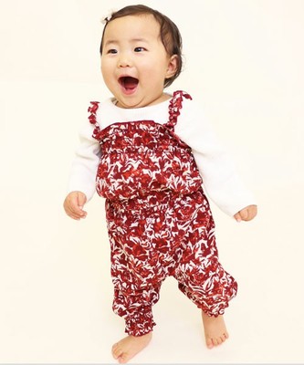 【Omekashi Baby】Babyフラワーリーフオールインワン