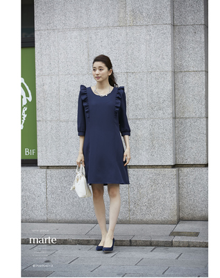 前フリルワンピース