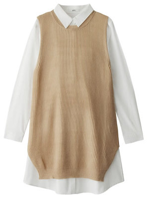 レイヤードシャツワンピースセット