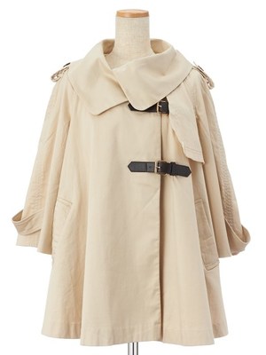 ポンチョフウショートトレンチコート