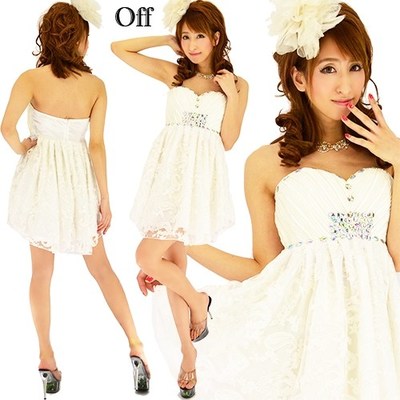 ペーズリーフロッキープリーツサテンミニパーティードレス