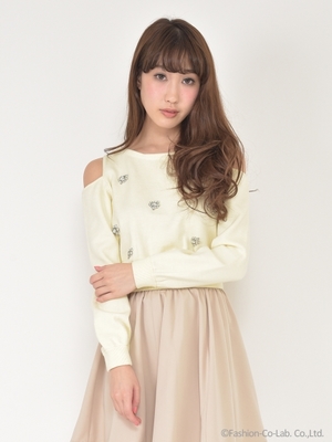 オープンショルダービジューニット