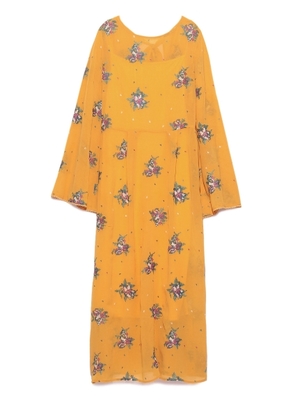 クロスステッチ刺繍ロングワンピ