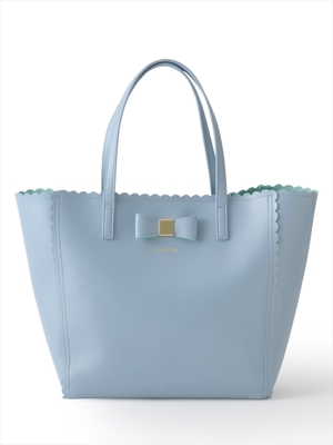 バイカラープチスカラップトート