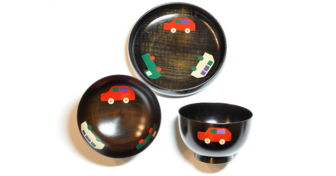 三つ車(黒)　3点セット　A