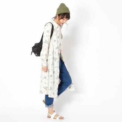 179/WG 花柄ロングシャツワンピース